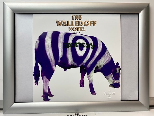 Banksy, The Walled Off Hotel, Limited Edition, Original Print.: 2022 Walled Off Hotel Artist Print on paper, Solid Finishing: Classic (250 gsm gloss) Limited Edition of 3000 Numbered and Stamped / seal Sizes- 21cm X 21cm The Walled O