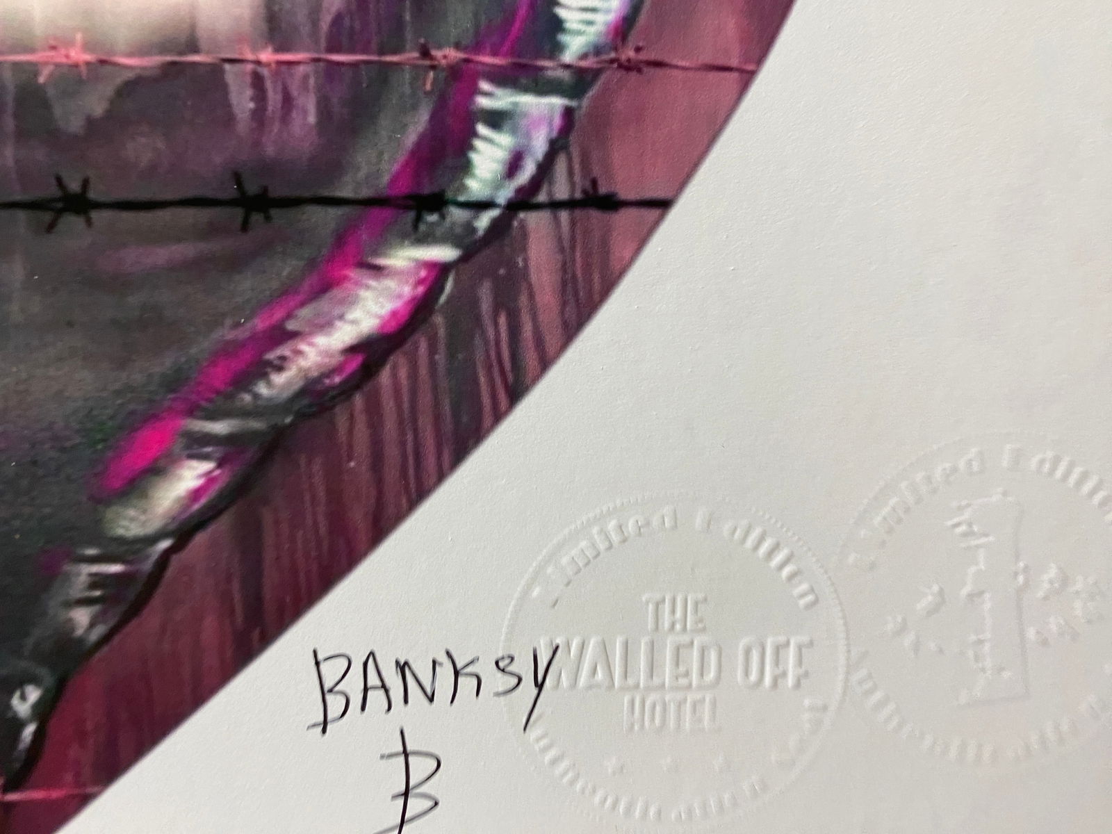 Banksy, In the manner of”, COA. Walled Off Hotel, Original, Limited Edition. Signed. Numbered. - 4
