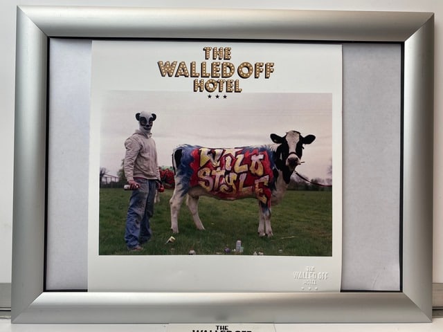 Banksy, The Walled Off Hotel, Limited Edition, Original Print.: 2022 Walled Off Hotel Artist Print on paper, Solid Finishing: Classic (250 gsm gloss) Limited Edition of 3000 Numbered and Stamped / seal Sizes- 21cm X 21cm The Walled O