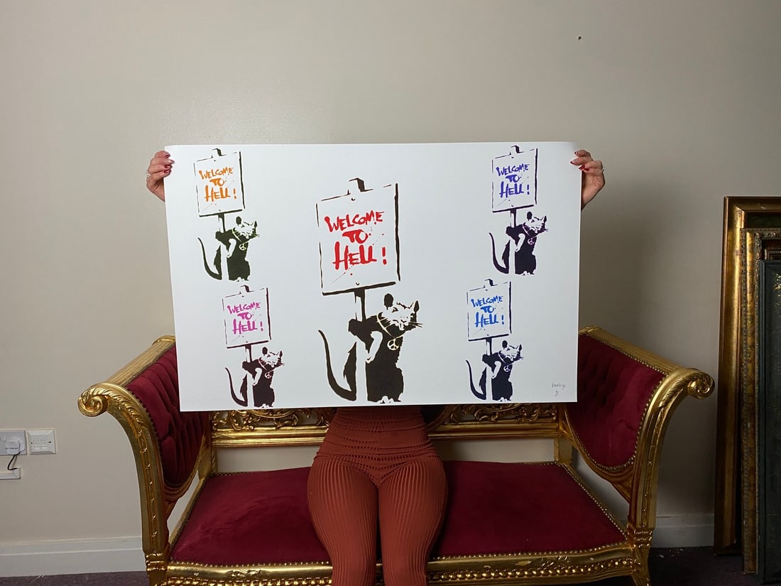Banksy, In the manner of”, COA. Walled Off Hotel, Original, Limited Edition. Signed. Numbered: Banksy, In the manner of”, COA. Walled Off Hotel, Original, Limited Edition. Signed. Numbered Direct from the walled of Hotel Art Gallery UK, Limited Edition Prints. Please