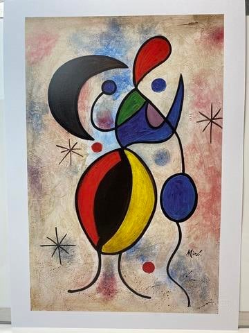 Joan Miro, Original Print, Limited Edition, Gallery Seal, Stamped,: Joan Miro, Original Print, Limited Edition, Gallery Seal, Stamped, Digital print on paper, Solid Finishing: Classic (300gsm) Limited Edition of 2500 Numbered and Stamped Sizes- 32 x 45cm Ar