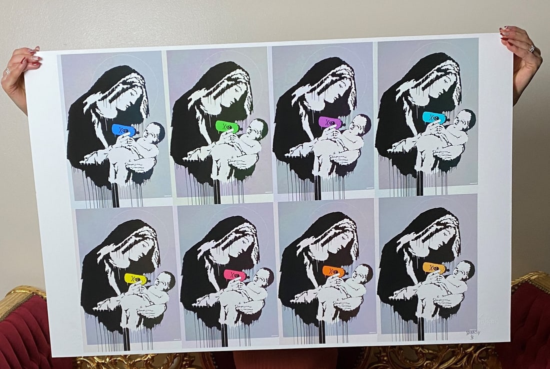 Banksy, In the manner of”, COA. Walled Off Hotel, Original, Limited Edition. Signed. Numbered. - 11