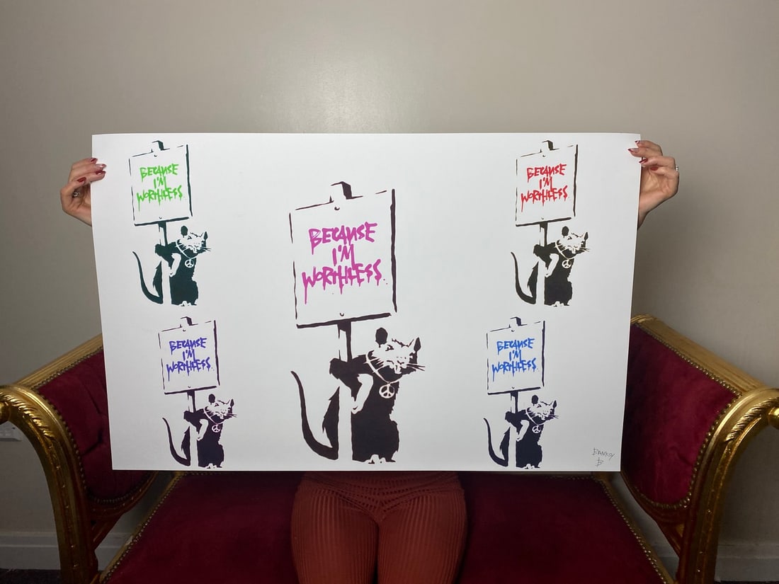 Banksy, In the manner of”, COA. Walled Off Hotel, Original, Limited Edition. Signed. Numbered. - 3