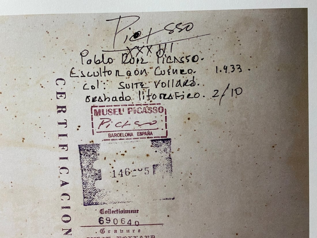 Picasso, ( After ) Vollard Suite Set, 1933, Numbered -2-10- Signed In Print - 8