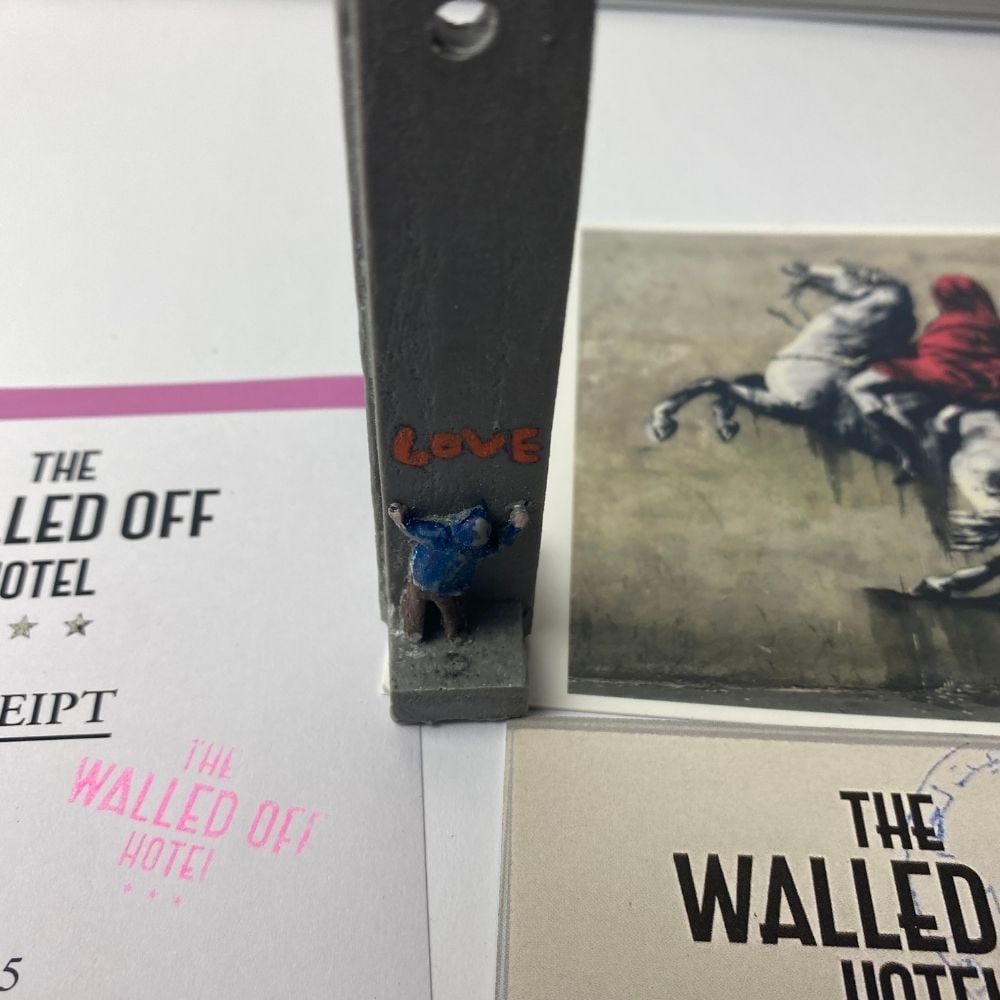 The Walled Off Hotel, Banksy, key Fob Sculpture. Original, Limited Edition, - 3