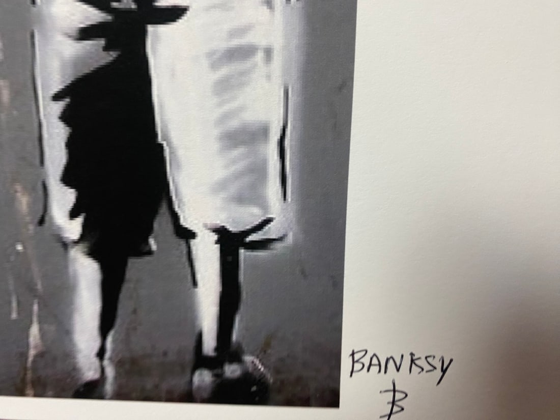 Banksy, In the manner of”, COA. Walled Off Hotel, Original, Limited Edition. Signed. Numbered - 3