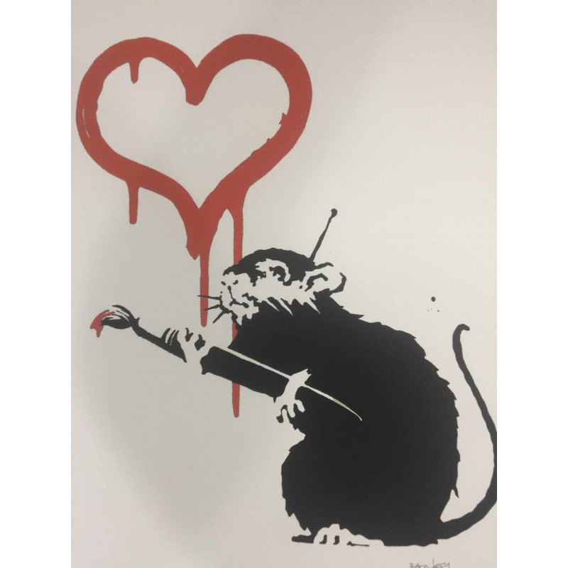 Banksy, Sold as "In the manner of the artist Banksy", Limited Edition, Signed Print, Stamp, Seal, - 5