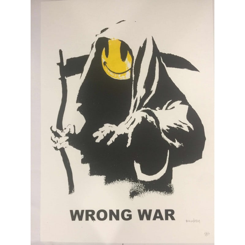 Banksy, "In the manner of , Limited Edition, Signed Print, Seal, Stamp,: Banksy, In the manner of”, Limited Edition, Signed Print, Seal, Stamp, Limited edition of (150) signed lithograph offset on Fabriano Cotton Privilege paper, with