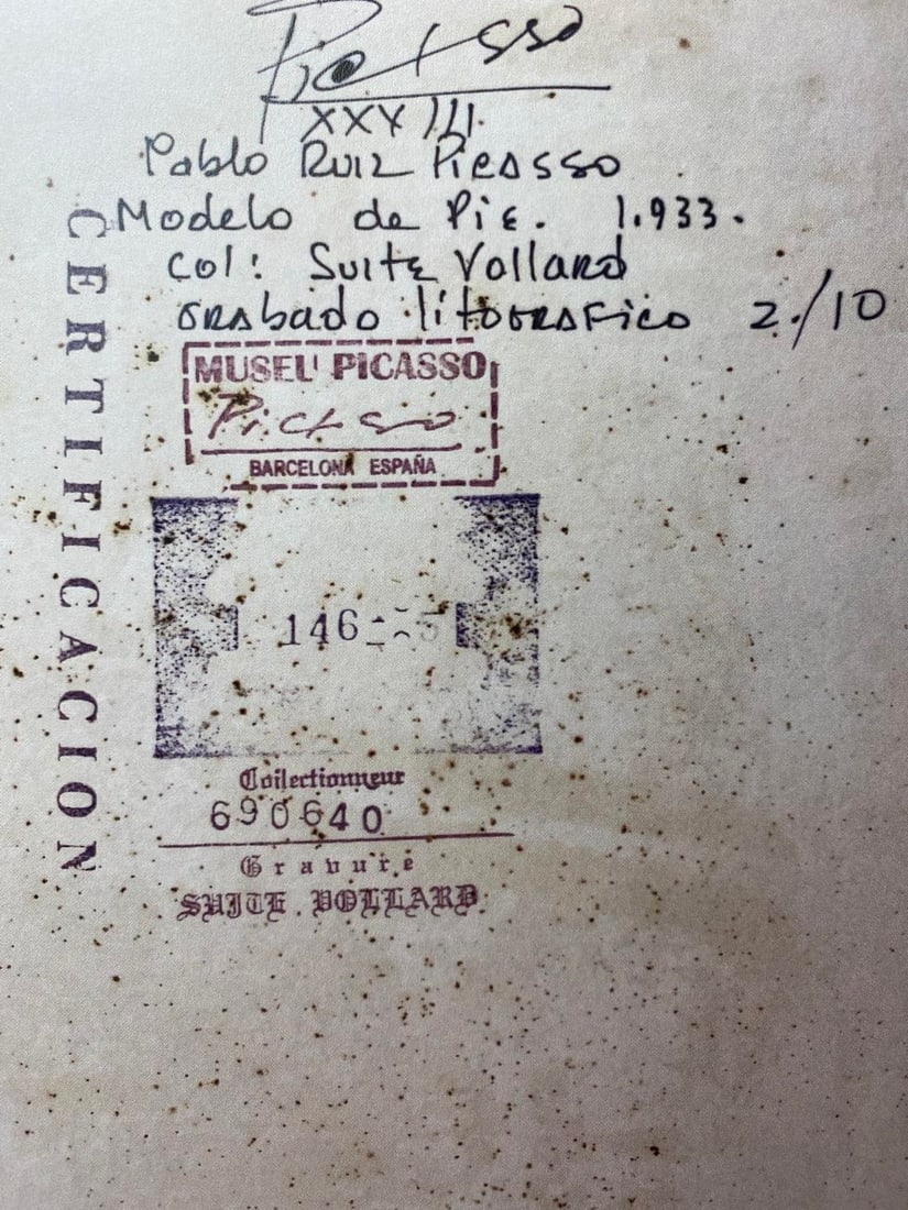 Pablo Picasso, Original Print, Limited Edition, Gallery Seal, Stamped, - 3