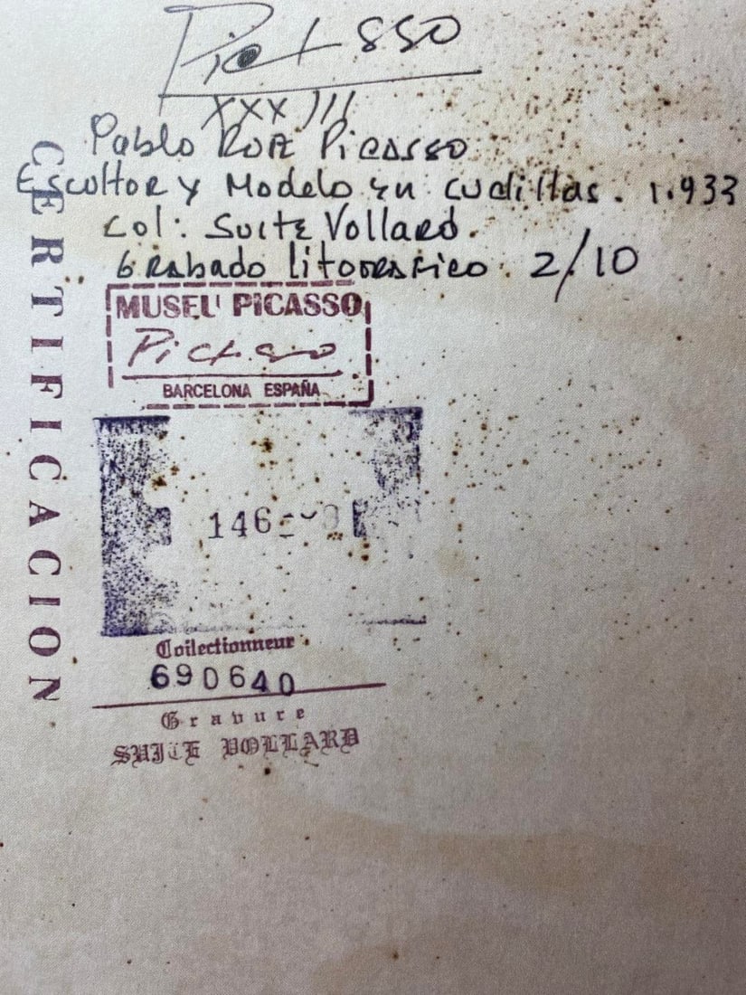 Pablo Picasso, Original Print, Limited Edition, Gallery Seal, Stamped, - 3