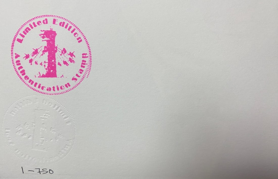 Banksy, In the manner of”, COA. Walled Off Hotel, Original, Limited Edition. Signed. Numbered. - 7