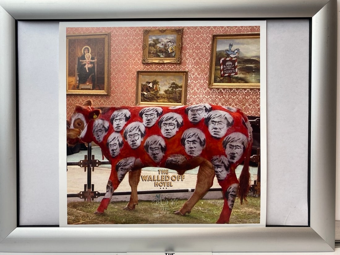 The Walled Off Hotel, Limited Edition, Original Print.: 2022 Walled Off Hotel Artist Print on paper, Solid Finishing: Classic (250 gsm gloss) Limited Edition of 3000 Numbered and Stamped / seal Sizes- 21cm X 21cm The Walled Off Hotel Invoice Printed and