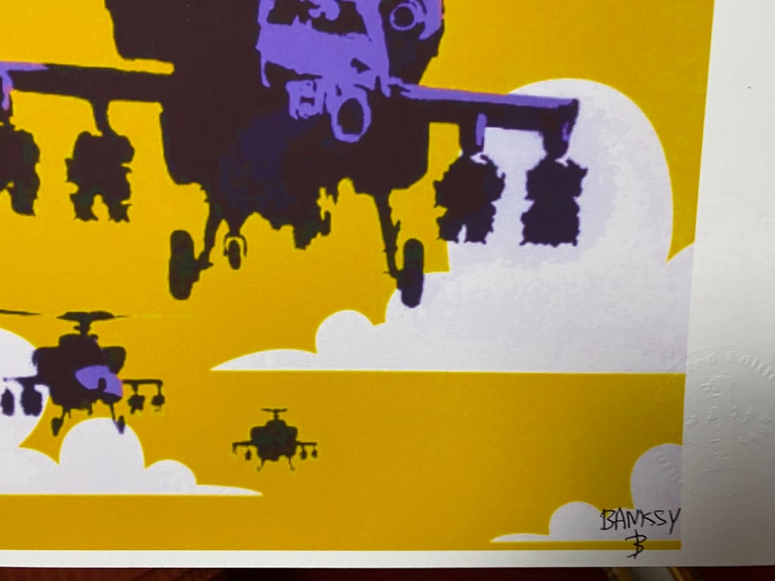 Banksy, In the manner of”, COA. Walled Off Hotel, Original, Limited Edition. Signed. Numbered - 4