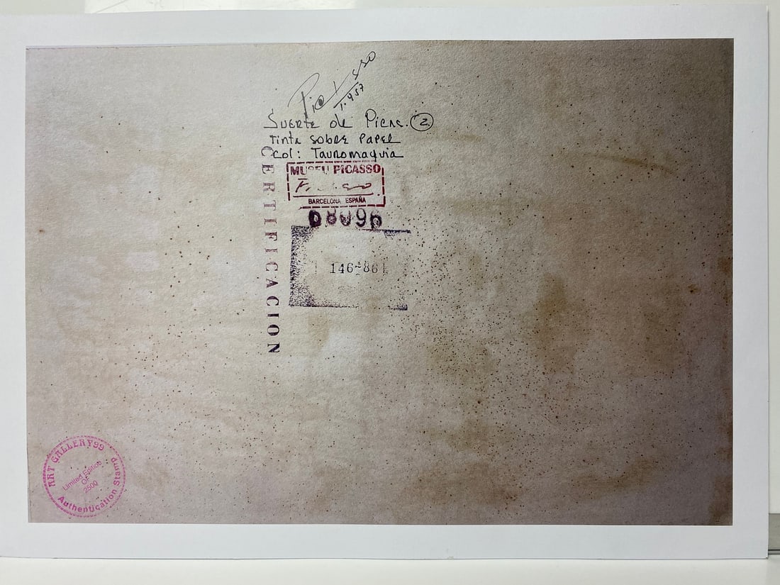 Pablo Picasso, Original Print, Limited Edition, Gallery Seal, Stamped, - 4