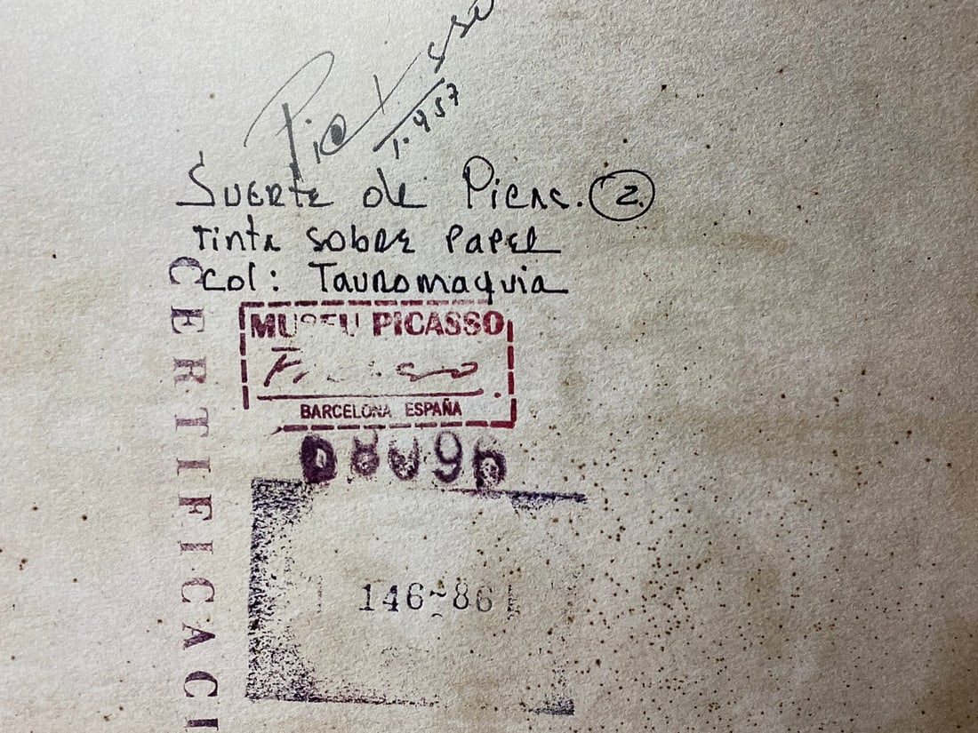 Pablo Picasso, Original Print, Limited Edition, Gallery Seal, Stamped, - 5