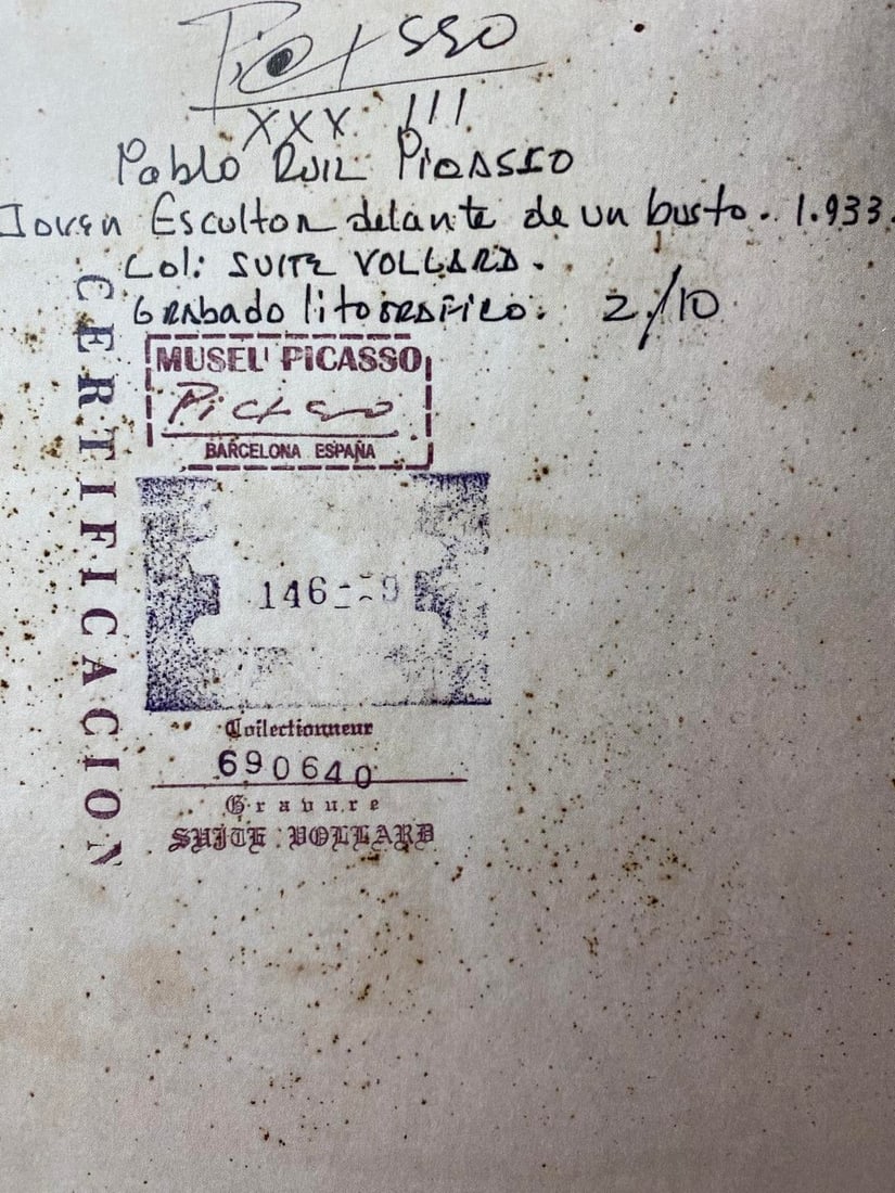 Pablo Picasso, Original Print, Limited Edition, Gallery Seal, Stamped, - 4