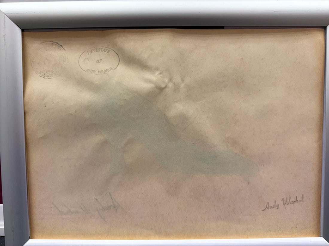 Andy Warhol- (After) Drawing on Paper. Signed Stamped on verso, - 2