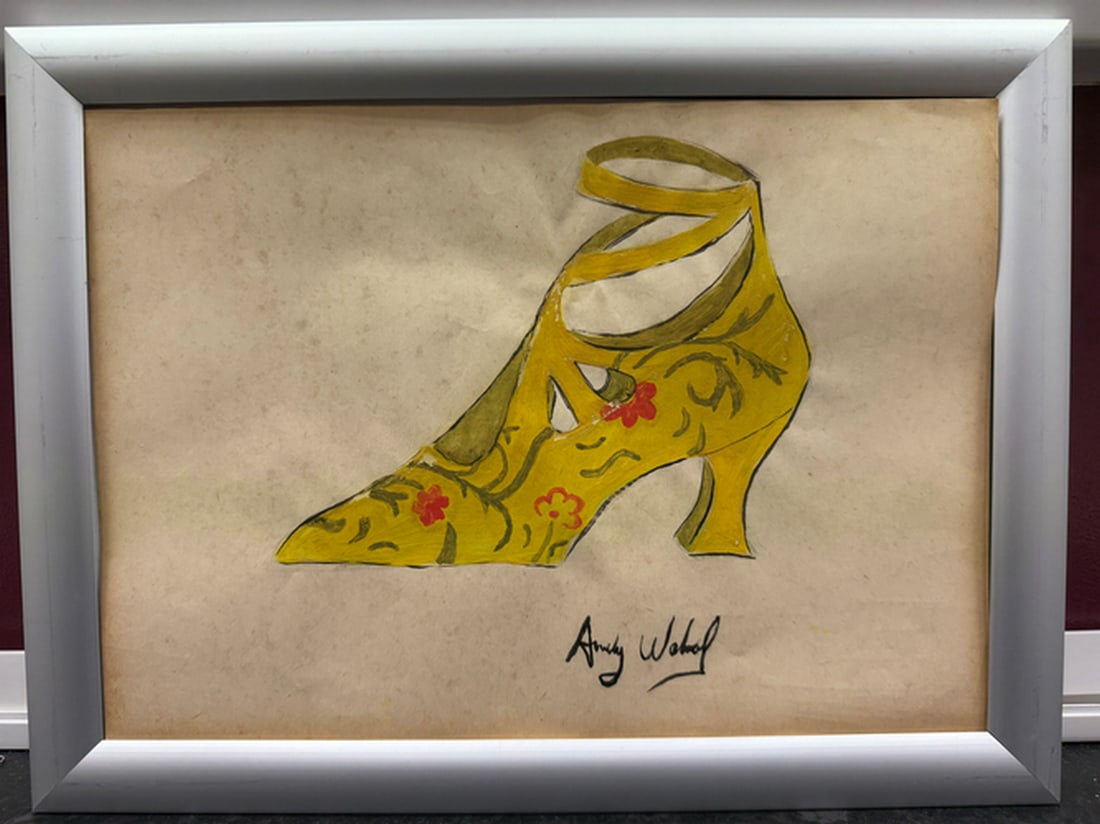 Andy Warhol- (After) Drawing on Paper. Signed Stamped on verso, (1 of 3)