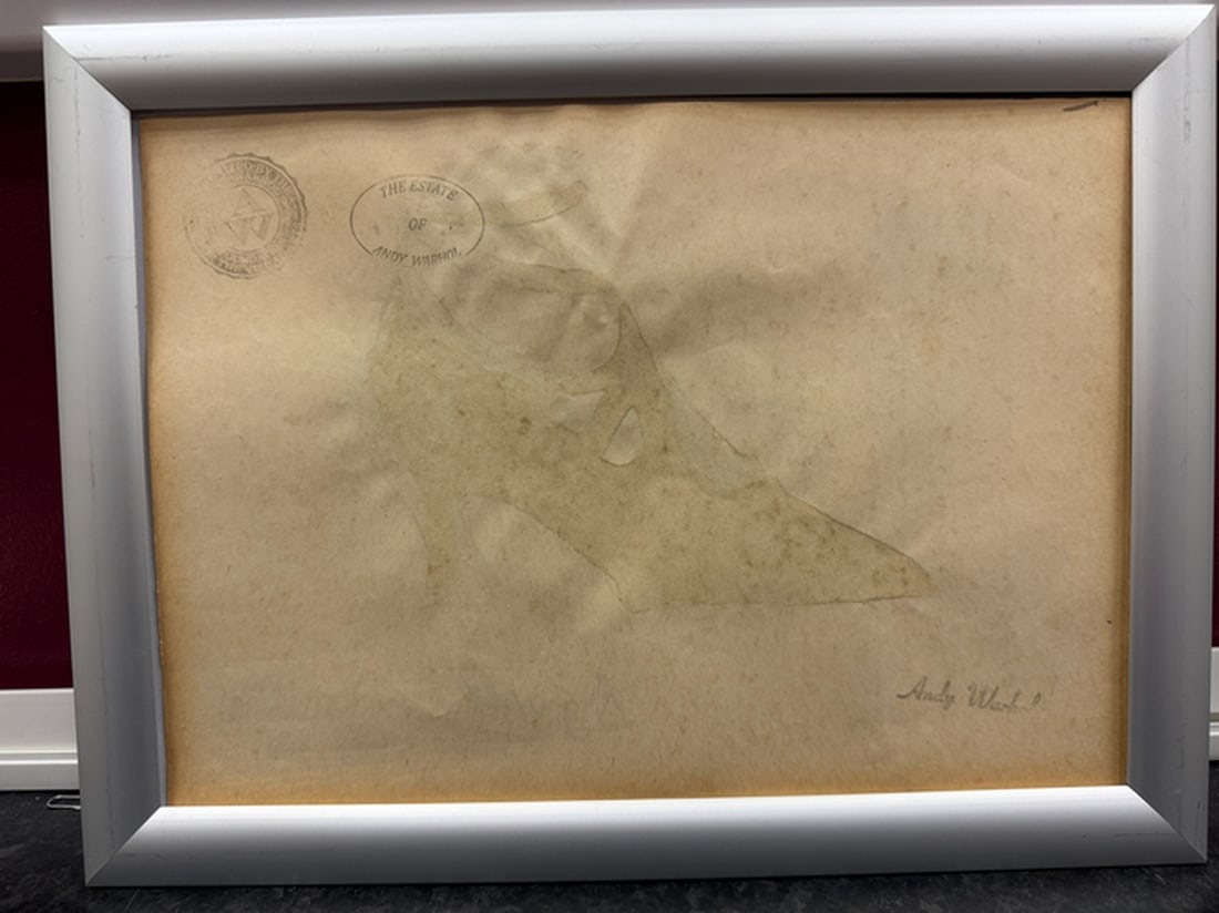 Andy Warhol- (After) Drawing on Paper. Signed Stamped on verso, - 2