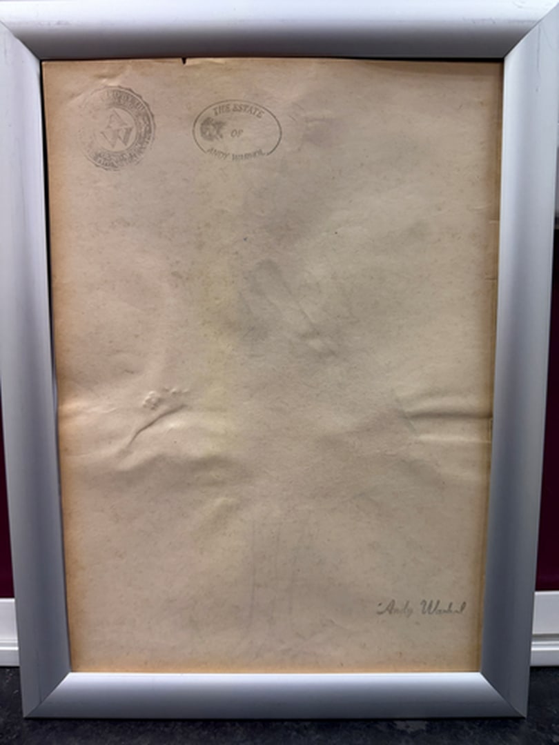 Andy Warhol- (After) Drawing on Paper. Signed Stamped on verso, - 2