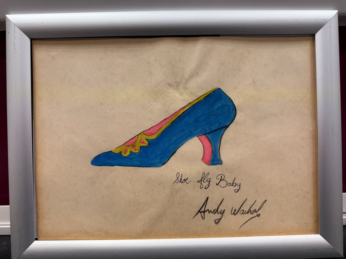 Andy Warhol- (After) Drawing on Paper. Signed Stamped on verso, - 2
