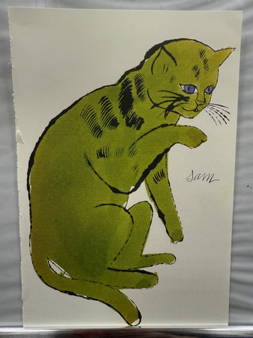 Andy Warhol, Page From a Book, 25 Cats,Sam and Blue Pussy, Rare, Edition, page Size- 22cm x 14cm.: Andy Warhol, Page From a Book, 25 Cats,Sam and Blue Pussy, Rare, Edition, page Size- 22cm x 14cm.