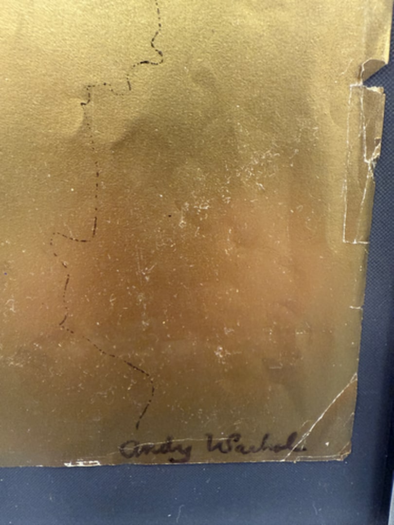 ANDY Warhol, Original Foil Page, Gold Book Eddition, Hand Signed, Framed - 2