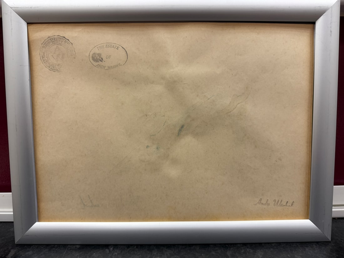 Andy Warhol- (After) Drawing on Paper. Signed Stamped on verso, - 2