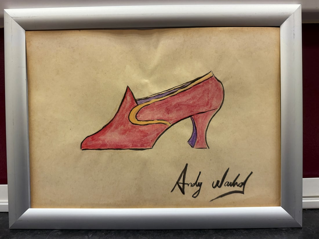 Andy Warhol- (After) Drawing on Paper. Signed Stamped on verso, (1 of 3)