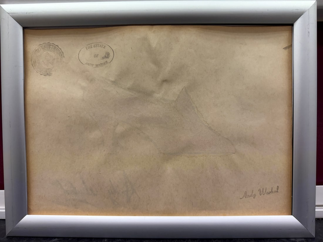 Andy Warhol- (After) Drawing on Paper. Signed Stamped on verso, - 2