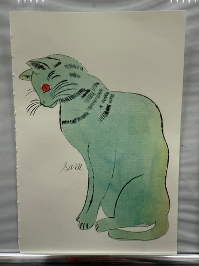 Andy Warhol, Page From a Book, 25 Cats,Sam and Blue Pussy, Rare, Edition, page Size- 22cm x 14cm.: Andy Warhol, Page From a Book, 25 Cats,Sam and Blue Pussy, Rare, Edition, page Size- 22cm x 14cm.