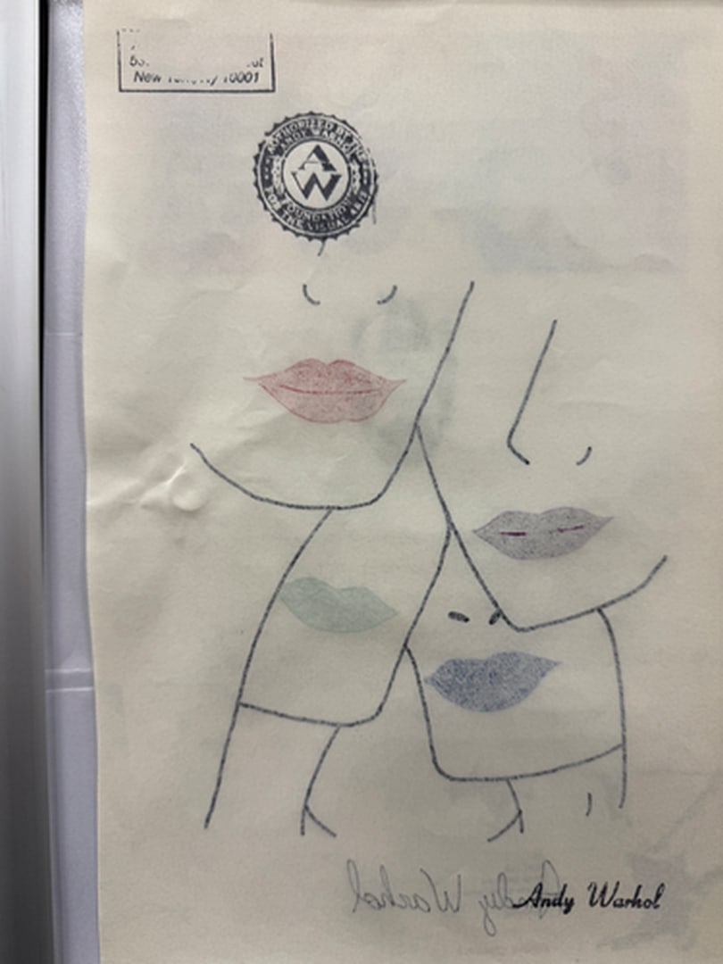 Andy Warhol- (After) Drawing on Paper. Signed Stamped on verso, - 2