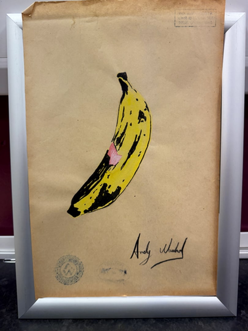 Andy Warhol- (After) Drawing on Paper. Signed Stamped on verso, (1 of 5)
