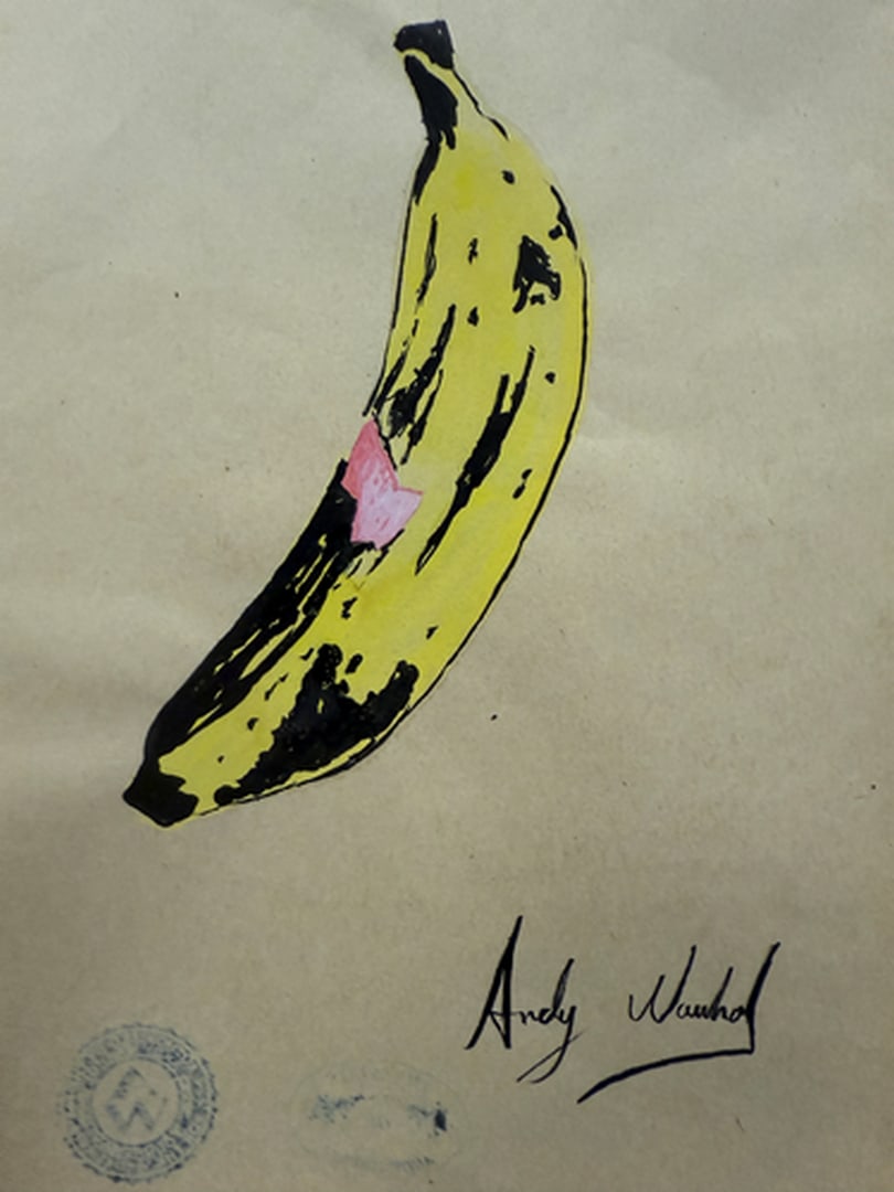 Andy Warhol- (After) Drawing on Paper. Signed Stamped on verso, - 2