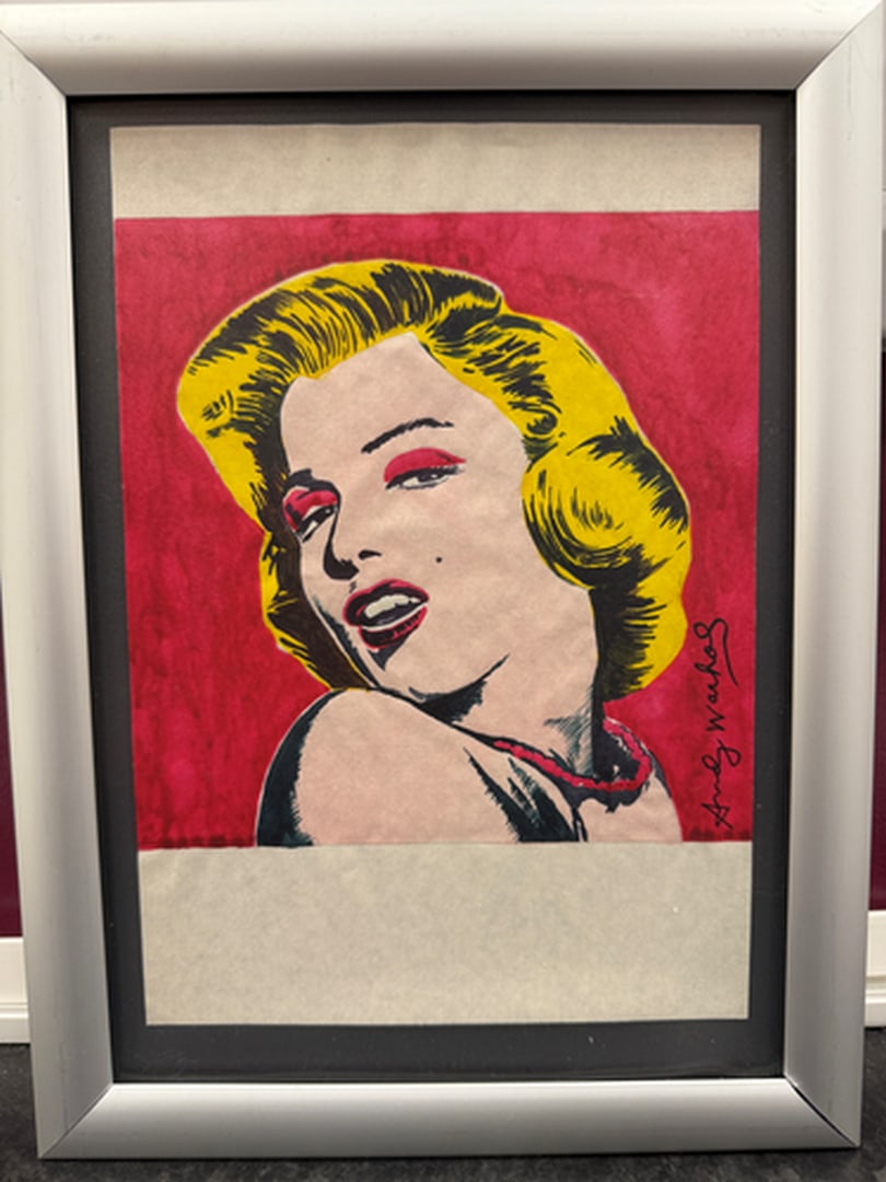 Andy Warhol- (After) Drawing on Paper. Signed Stamped on verso, (1 of 4)