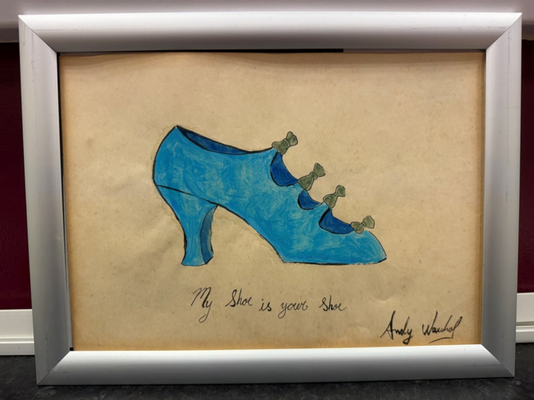 Andy Warhol- (After) Drawing on Paper. Signed Stamped on verso,: Andy Warhol- (After) Drawing on Paper. Signed Stamped on verso, stamped with Art Gallery New York, The Estate of Andy Warhol, Authorized by the Andy Warhol Foundation for the Visual Ar