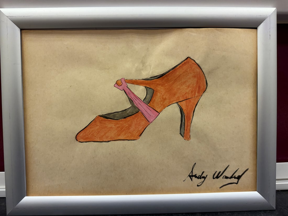 Andy Warhol- (After) Drawing on Paper. Signed Stamped on verso, (1 of 5)