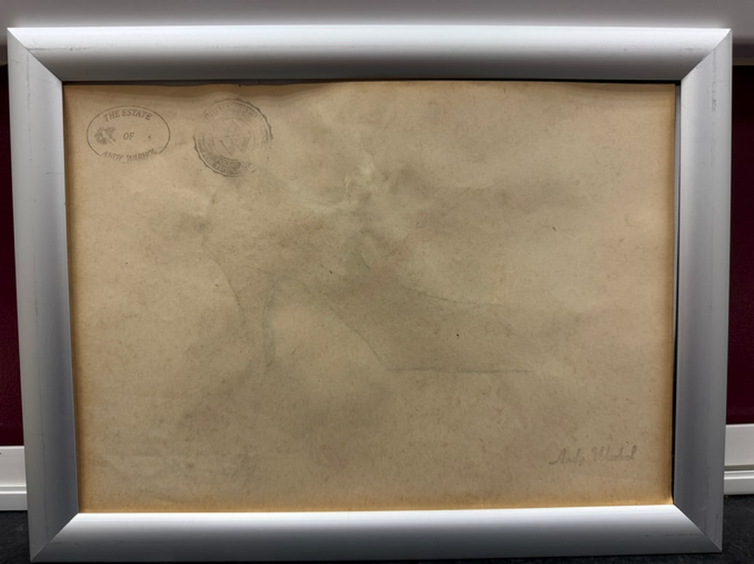 Andy Warhol- (After) Drawing on Paper. Signed Stamped on verso, - 2