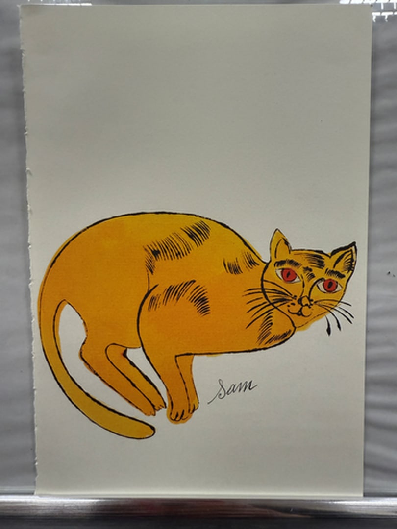 Andy Warhol, Page From a Book, 25 Cats,Sam and Blue Pussy, Rare, Edition, page Size- 22cm x 14cm.: Andy Warhol, Page From a Book, 25 Cats,Sam and Blue Pussy, Rare, Edition, page Size- 22cm x 14cm.