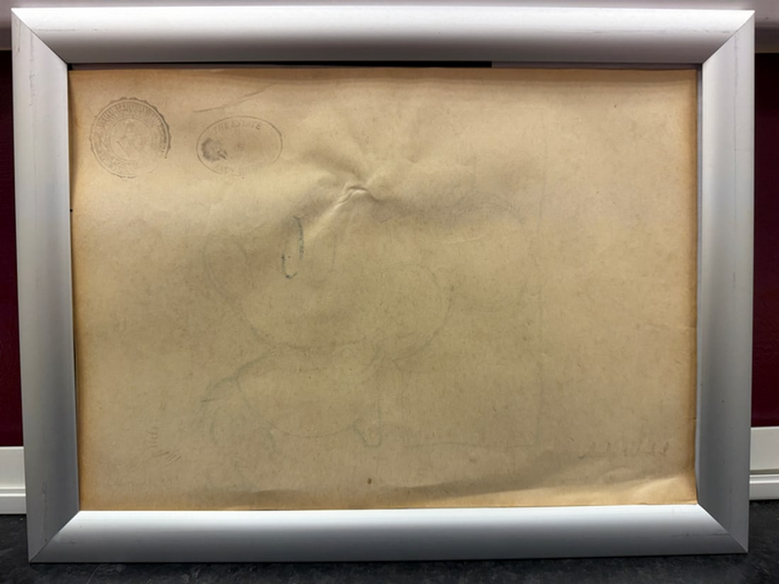 Andy Warhol- (After) Drawing on Paper. Signed Stamped on verso, - 2