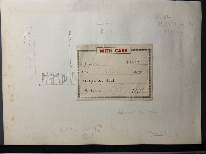 Laurence Stephen Lowry, 1961, Original, Drawing, Hand Signed, - 7