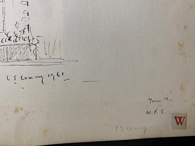 Laurence Stephen Lowry, 1961, Original, Drawing, Hand Signed, - 8
