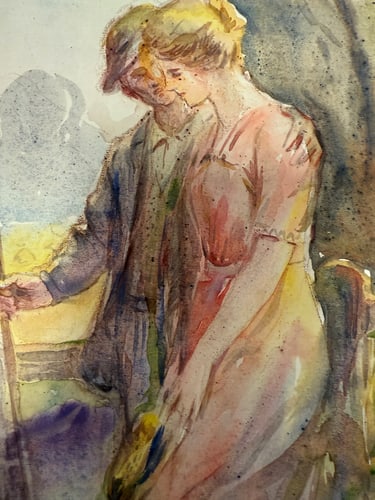 Charles. A. Sheahan (1864-1937) Original, Watercolor Drawing, Rare, Hand Signed, - 2