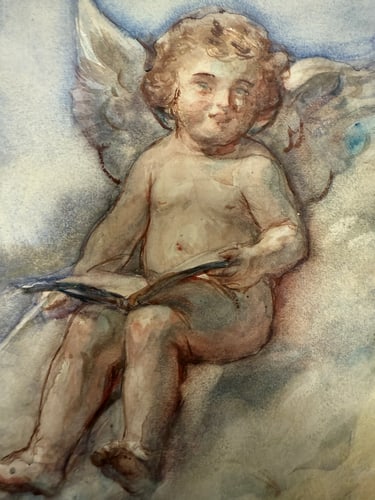 Charles. A. Sheahan (1864-1937) Original, Watercolor Drawing, Rare, Hand Signed, - 3