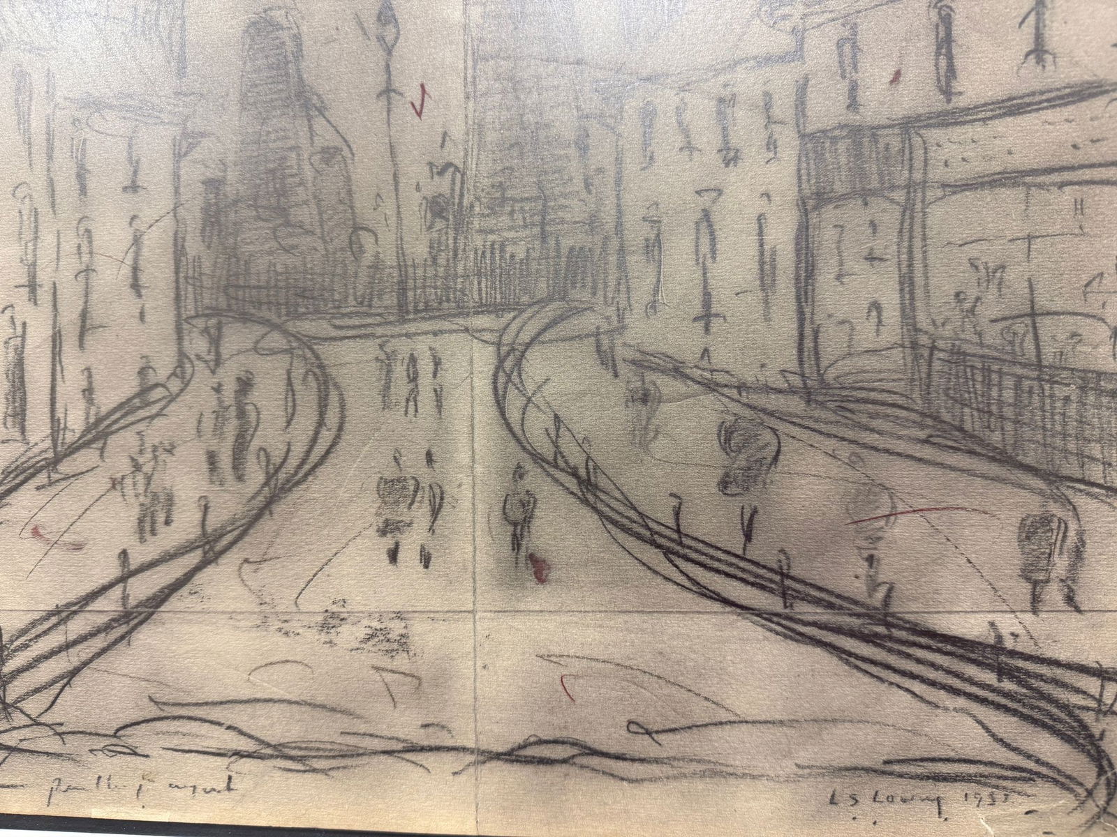 Lowry, Old Man 1960's, Original, Drawing, Hand Signed - 2