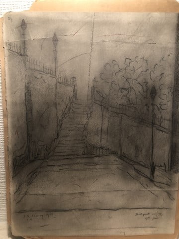 Laurence Stephen Lowry, 1959, Original, Drawing, Hand Signed, - 2