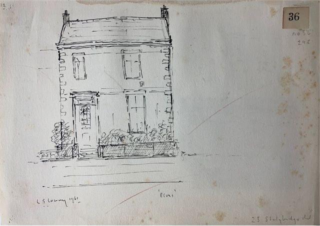 Laurence Stephen Lowry, 1961, Original, Drawing, Hand Signed, - 3