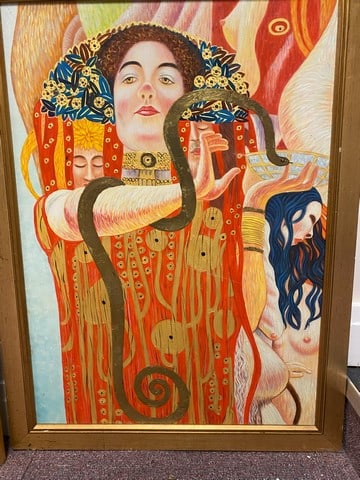 Gustav Klimt, (“In the manner of”) The Three Ages of Woman, Original Oil Painting,: Gustav Klimt, (After) The Three Ages of Woman, Original Oil Painting, “In the manner of” for full transparency, we are clearly stating that the works do not have independent