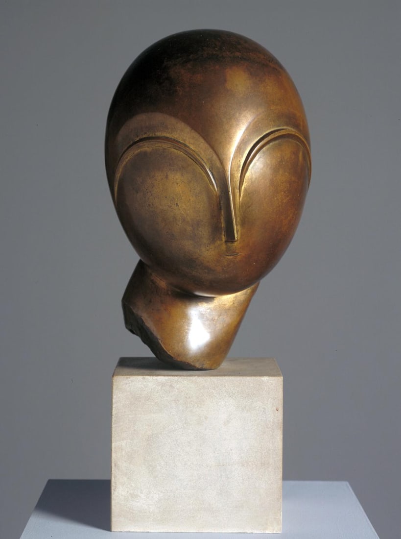 Constantin Brancusi (“In the manner of”), Marble Head Art Sculpture Signed And Dated 193 - 19