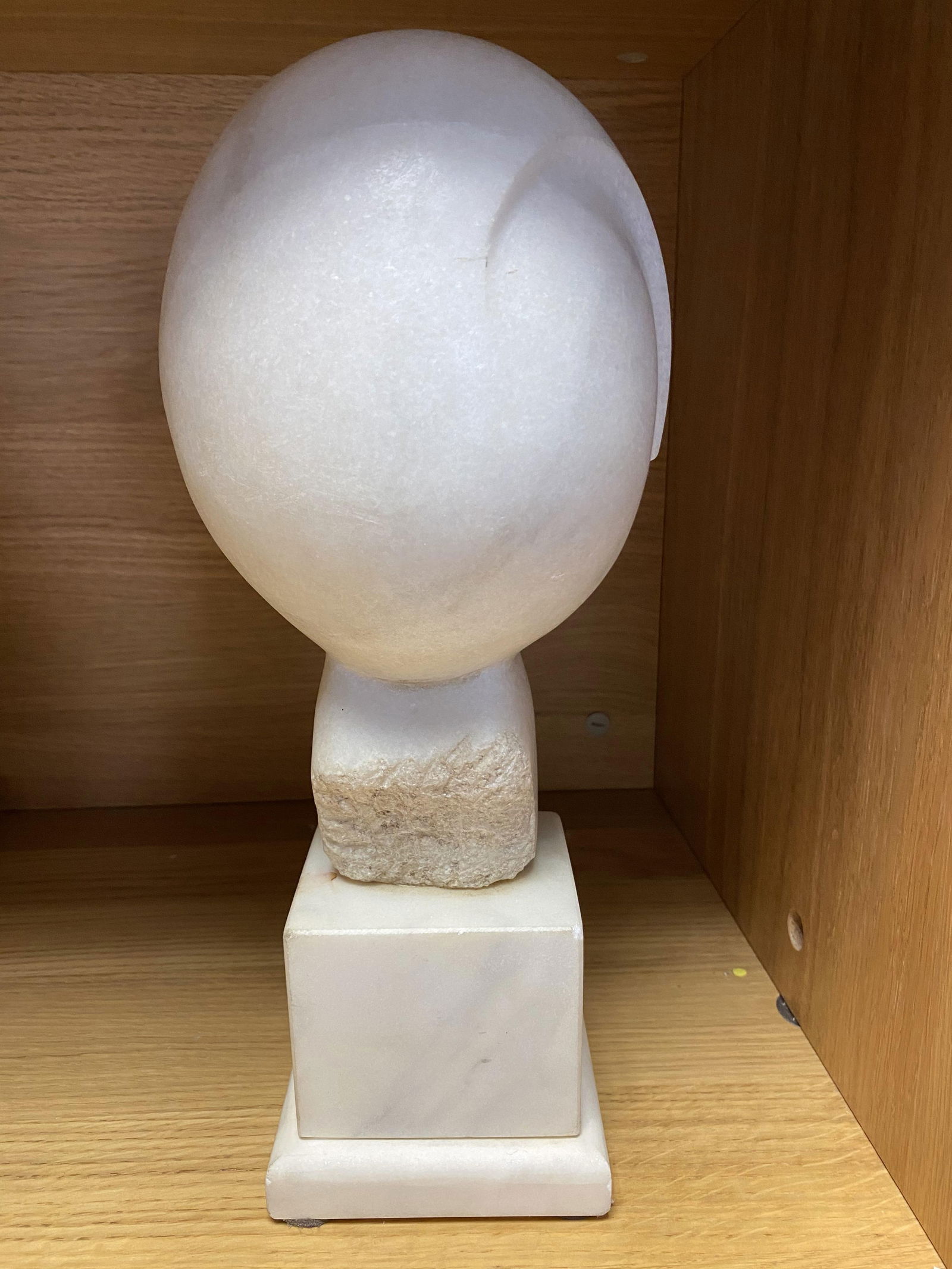 Constantin Brancusi (“In the manner of”), Marble Head Art Sculpture Signed And Dated 193 - 2